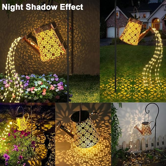 2-Pack Solar Watering Can Fairy Lights, LED