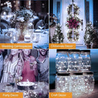 6-Pack 20 LED Christmas Twinkle Lights, 7ft Waterproof for Porch