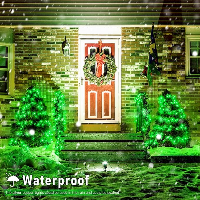 Christmas Patio String Lights 8-Pack, 50 LED Waterproof