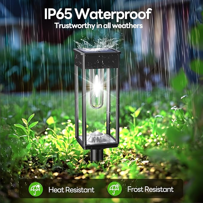 8-Pack IP65 Solar Landscape Lights for Walkway