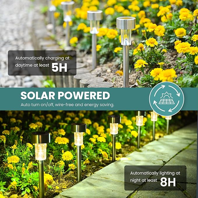 Solar Pathway Lights 24-Pack, Walkway LED