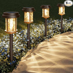 6-Pack Warm White Solar Path Lights, Outdoor Garden LED