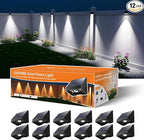 12-Pack Cool White Solar Deck Lights, Outdoor LED