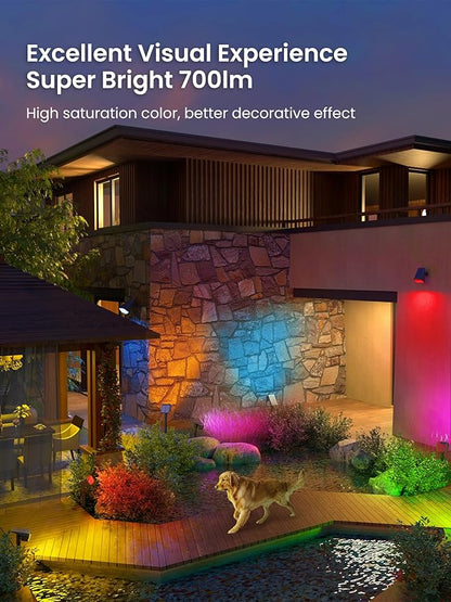 Solar Spot Lights Outdoor, 9 Lighting Modes RGB, Solar Lights Outdoor Waterproof IP65, 63 LED Landscape Spotlights for Holiday Decorations-10 Pack