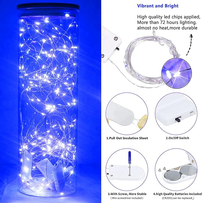15-Pack 20 LED Christmas Twinkle Lights, 6ft Waterproof for Porch
