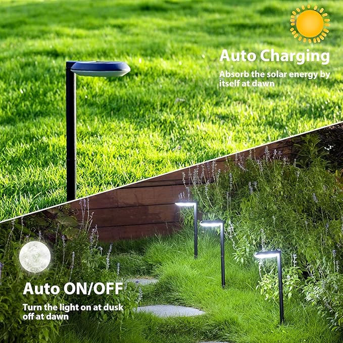 4-Pack Solar Pathway Lights, Waterproof LED Garden Lights
