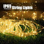 Battery Christmas Lights, 72ft Warm White Timer