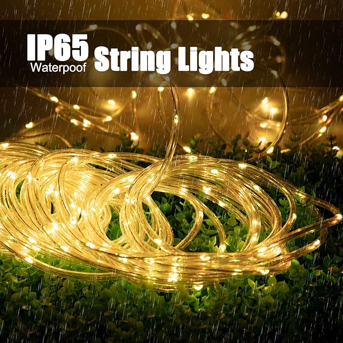 Battery Christmas Lights, 72ft Warm White Timer