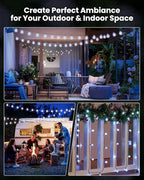 Outdoor String Lights, Pure White Waterproof LED