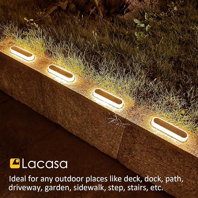 Solar Deck Lights 4-Pack, Waterproof LED