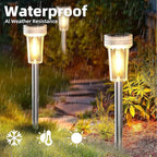 8-Pack Warm White Solar Path Lights, Outdoor Garden LED
