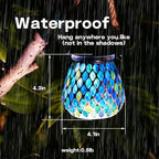 Mosaic Solar Hanging Lanterns 2-Pack, Rustic Backyard Decor