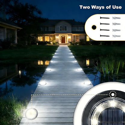 Flacchi Solar Lights Outdoor - Solar Powered Ground Lights Outdoor Solar Disk Light Waterproof Landscape Light for Patio Yard Pathway Walkway Driveway (Cool White, 12 Pack)