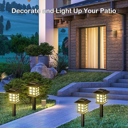 Hortsun 20 Pack Solar Pathway Lights, Outdoor Garden Solar Waterproof LED Landscape Lights for Yard Patio Lawn Pathway Decoration(Warm White)