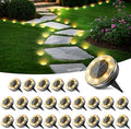24-Pack Warm White In-Ground Solar Lights, Flat LED Garden