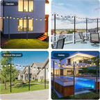 4-Pack 10ft LED Patio String Lights, Waterproof Outdoor