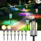 Warm White Solar Pathway Lights 8-Pack, Driveway LED
