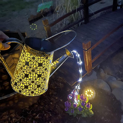 Solar Watering Can Lights,Large Retro Metal Hanging Solar Lights Outdoor Waterproof, Birthday Gifts for Women Mom Grandma Garden Decor Yard Light LED Decoration Outside for Porch Lawn Patio