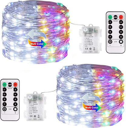 Christmas Porch String Lights 2-Pack, 66ft 200 LED Waterproof