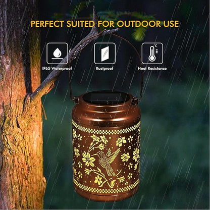 Solar Lanterns Outdoor Hummingbird Decorative Solar Lights Waterproof Metal Hanging Lights Gardening Gifts for Outside Garden Yard, Patio, Backyard, Farm Gifts for Women Mom Grandma