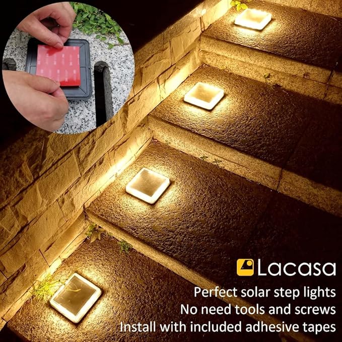 Solar Gutter Lights 4-Pack, Waterproof LED