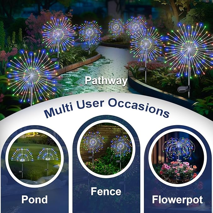 6-Pack Solar Pathway Lights, Waterproof LED Walkway Lights