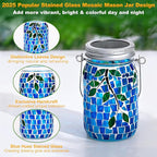Mosaic Solar Hanging Lanterns 2-Pack, Decorative Porch Decor
