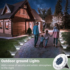 Solar Flat Disk Lights 12-Pack, Waterproof Garden