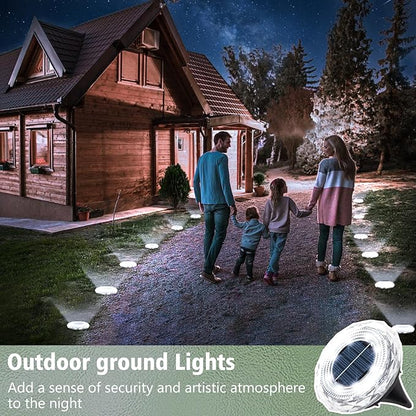 echosari Solar Ground Lights 12 Pack, Upgraded Solar Garden Lights Auto ON/Off Landscape Lighting Outdoor In-Ground Lights Waterproof Long Lasting for Pathway Walkway Patio (Cool White)