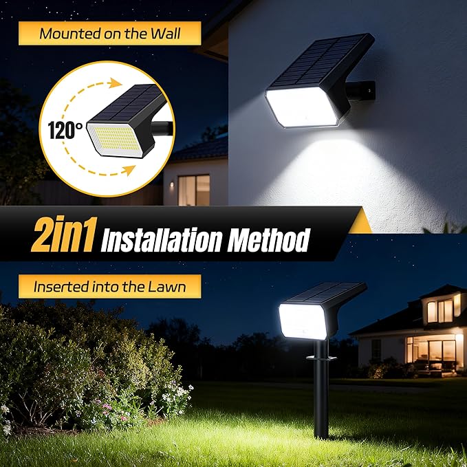 118 LED Solar Wall Spotlights 6-Pack, LED
