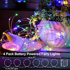 Christmas Yard String Lights 4-Pack, 4ft 50 LED Waterproof