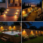12-Pack Solar Fence Step Lights, Waterproof