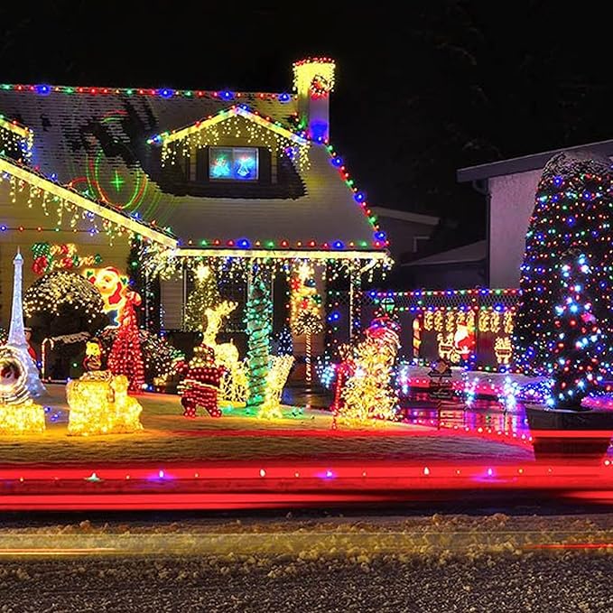 TW SHINE Battery Operated Christmas Lights, 2 Pack Total 100 LED 32FT Battery Operated String Lights with 8 Modes, Xmas Light for Outdoor Indoor Wedding Party Home Decorations, Multi-Colored