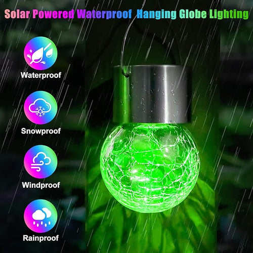 12-Pack Decorative Globe Solar Lanterns for Outdoor, Waterproof LED