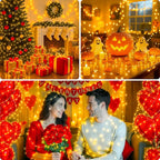 Christmas Porch String Lights 4-Pack, 33ft 100 LED Waterproof