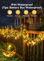2-Pack Warm White Yard String Lights, 5ft Weatherproof LED