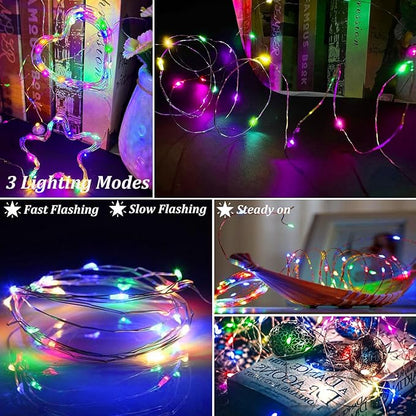 100-Pack Christmas LED String Lights, Waterproof Timer Lights