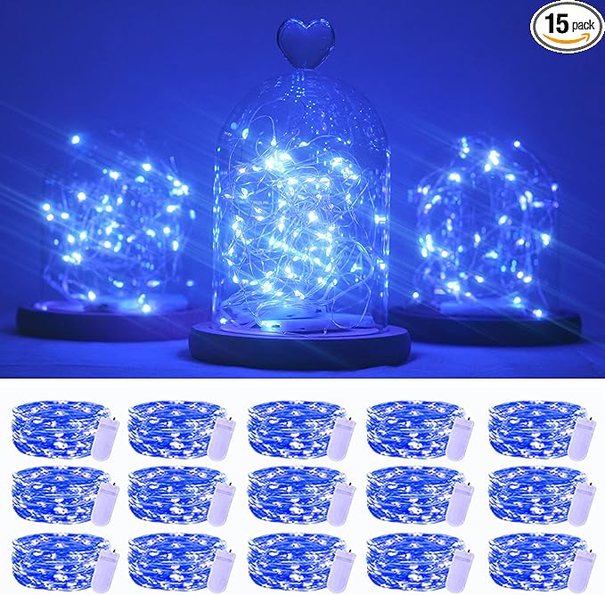 15-Pack 20 LED Christmas Twinkle Lights, 6ft Waterproof for Porch