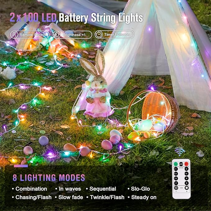 66ft Multicolor Outdoor Edison String Lights, Weatherproof