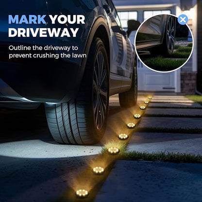 SOLPEX Mini Solar Ground Lights, 12 Pack Solar Lights Outdoor Waterproof, Landscape Lighting for Garden Pathway Driveway Walkway (Warm White)