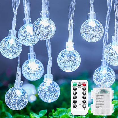 White Patio String Lights, 17ft Weatherproof LED