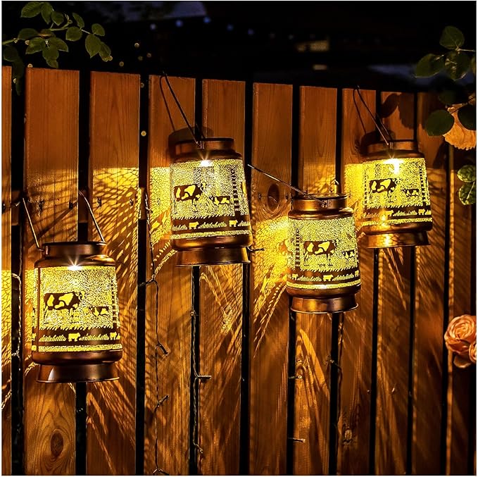 Backyard Solar Outdoor Lanterns, Classic Waterproof LED