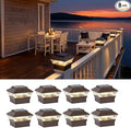 Brown Solar Fence Post Caps 8-Pack, Fence LED