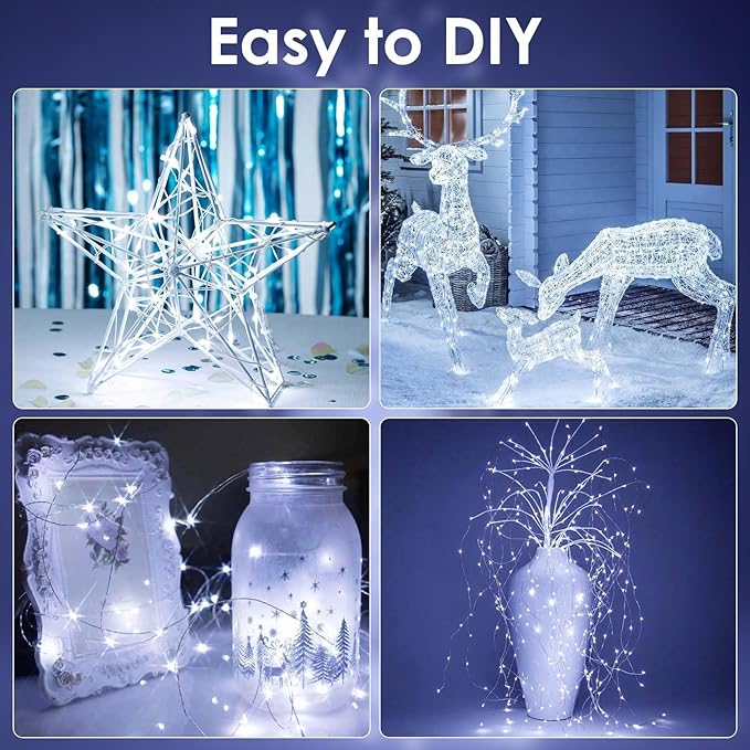 Christmas Fairy Lights, 33ft 100 LED Battery Twinkle Lights