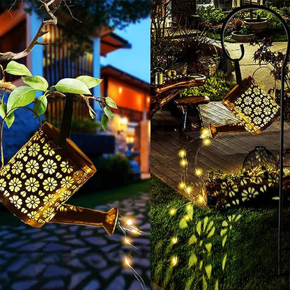Solar Watering Can with Lights - Outdoor Garden Decor, Waterproof Hanging Lantern Landscape Light for Yard, Patio, Pathway - Solar Lights Outdoor (B)
