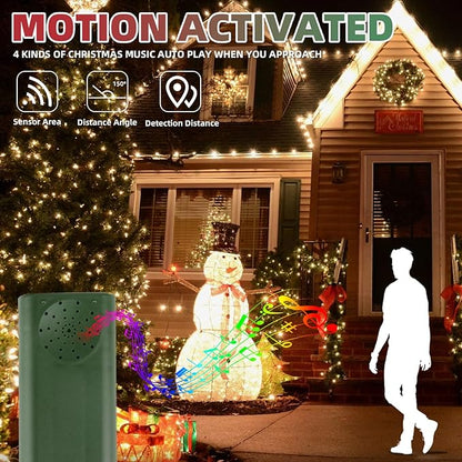 33ft 100 LED String Lights,Battery Christmas Music Light Waterproof,Motion Sensor Christmas Lights with 6 Modes for Indoor Outdoor Yard Patio Garden Xmas Tree Decor