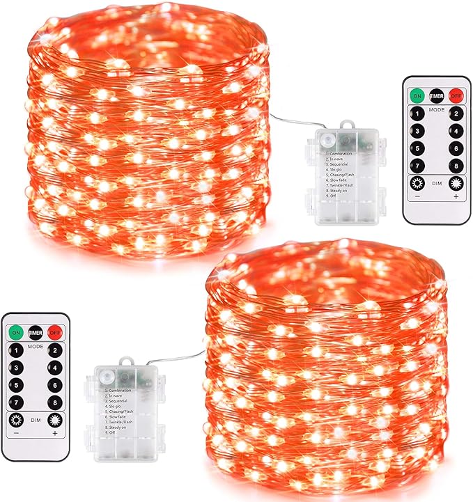 Halloween Backyard String Lights 2-Pack, 132ft 400 LED Waterproof