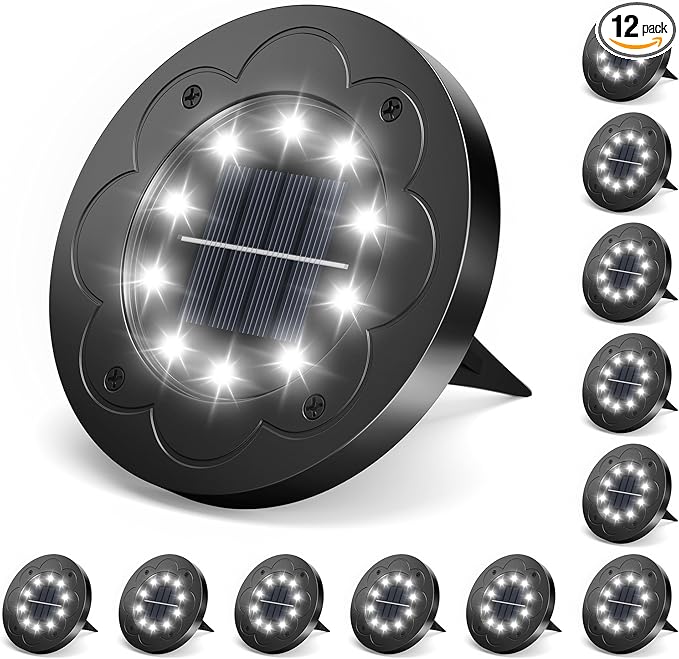 12-Pack Solar Landscape Lights for Garden