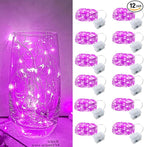 12-Pack Silver Yard String Lights, 7ft Weatherproof LED