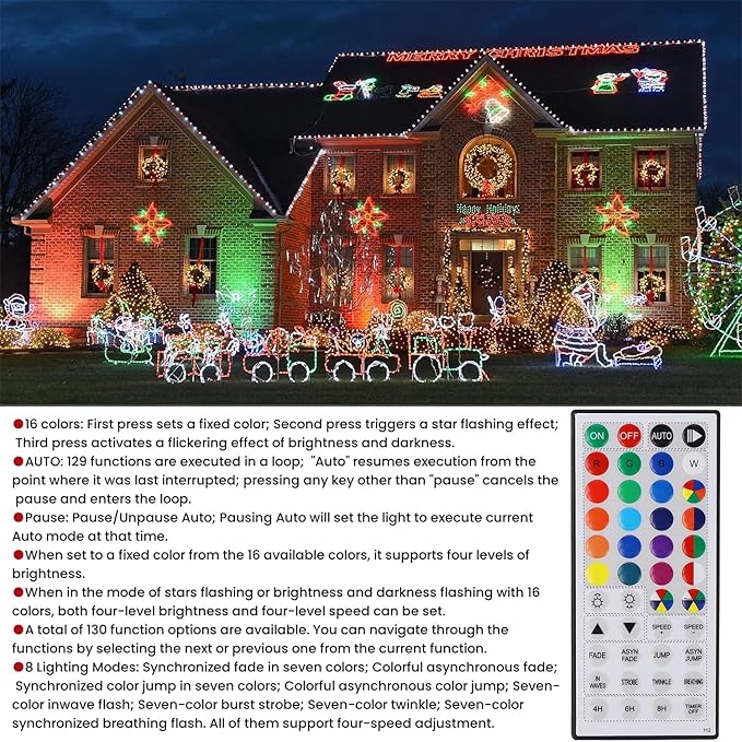 Christmas String Lights, 5ft 300 LED Waterproof Twinkle Lights